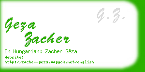 geza zacher business card