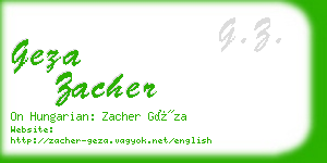 geza zacher business card